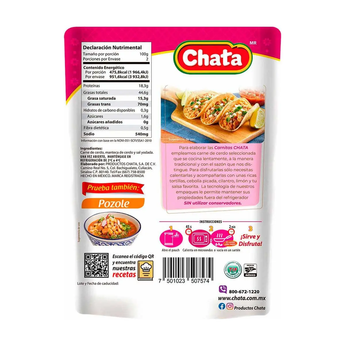 Carnitas de puerco Chata (200 g / 7.05 oz) - Miniatura 2