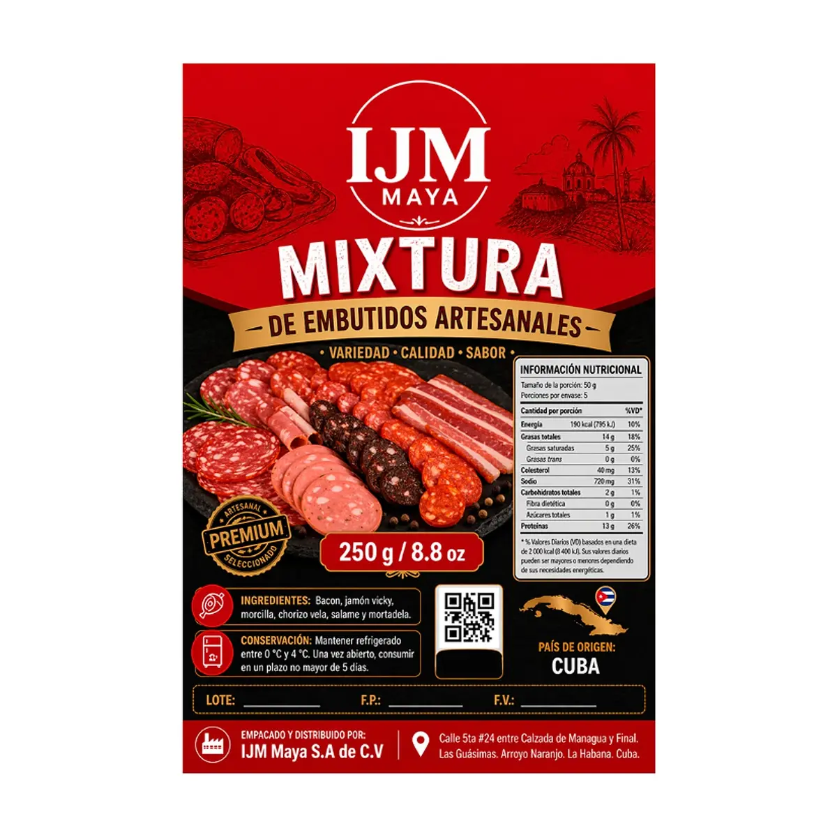Mixtura de embutidos artesanales IJM Maya (250 g / 8.8 oz) - Thumbnail 2