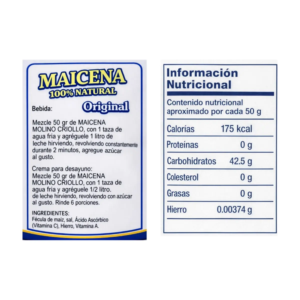 Maicena sabor original El Molino Criollo (190 g / 6.70 oz) - Thumbnail 3