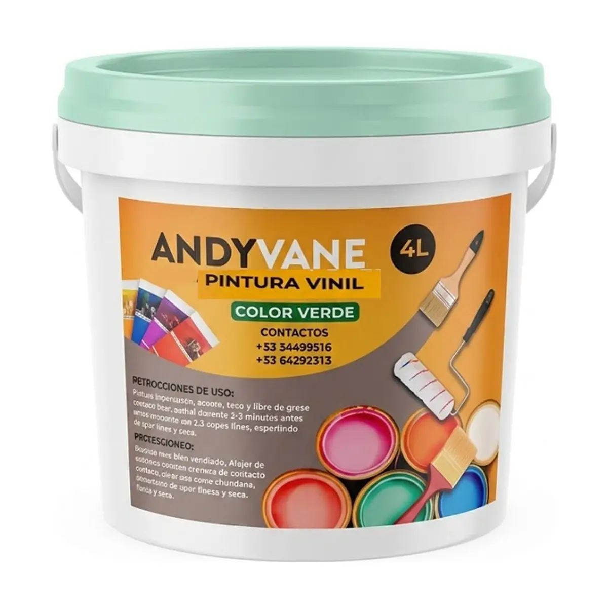 Pintura vinil color verde Andyvane (4 L)