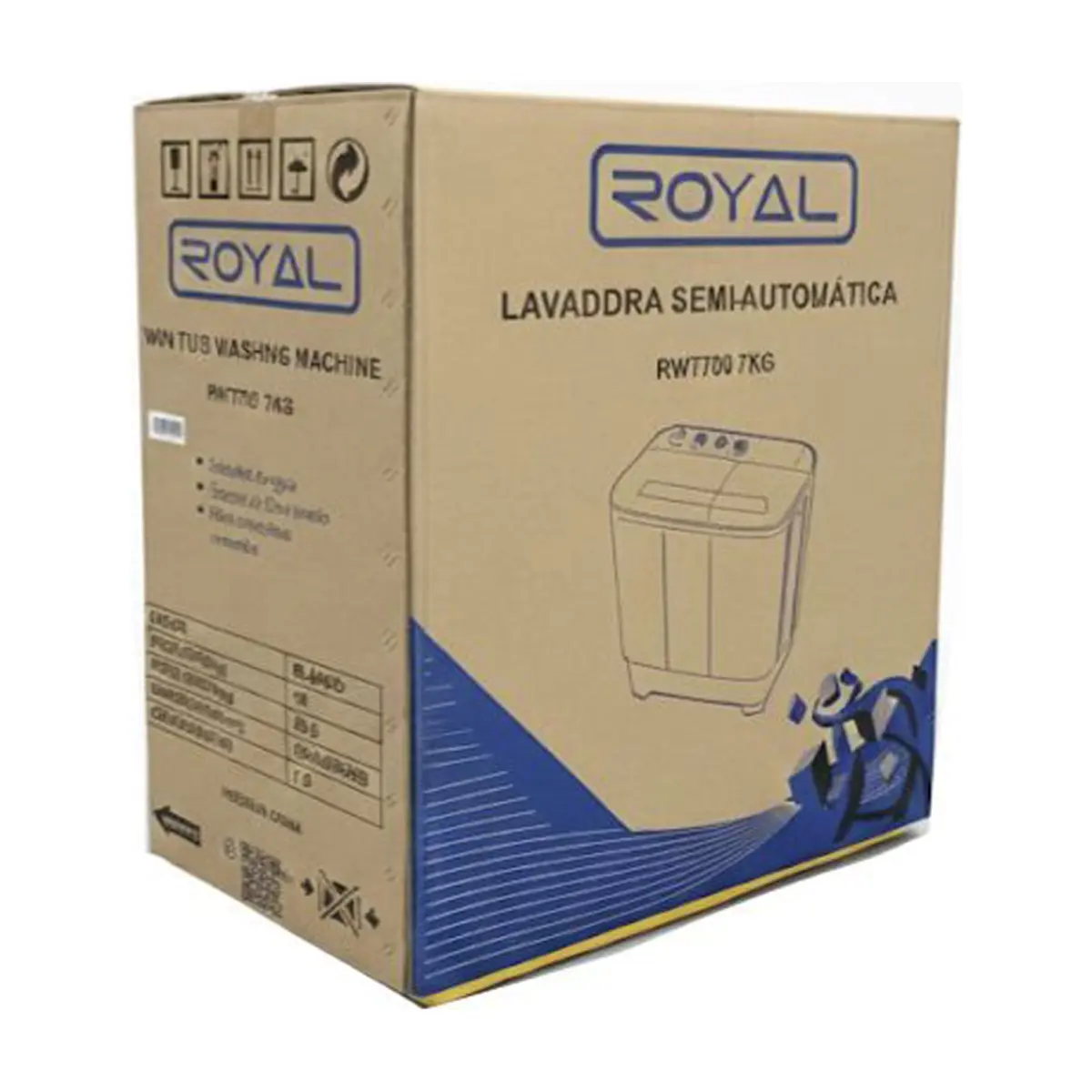 Lavadora semiautomática de 7 kg color blanco Royal RWT700 - Thumbnail 3