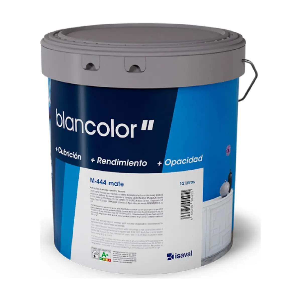Pintura acrílica interior y exterior color azul cielo M - 444 Blancolor Isaval (12 L) - Thumbnail 2