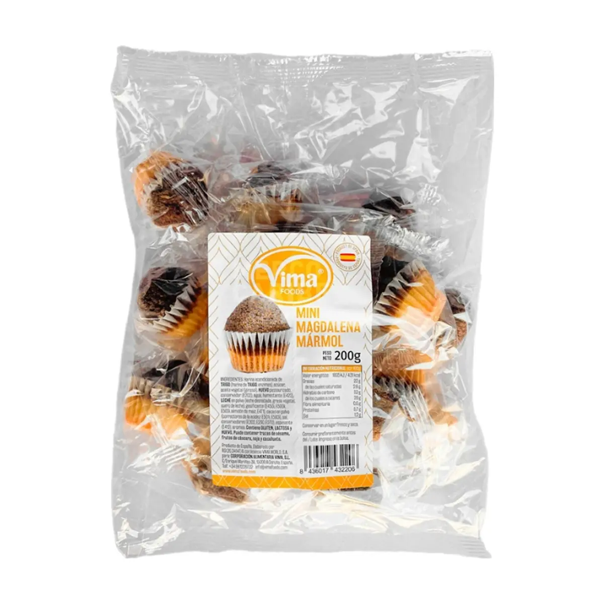 Mini magdalena mármol Vima Foods (200 g / 7.05 oz)
