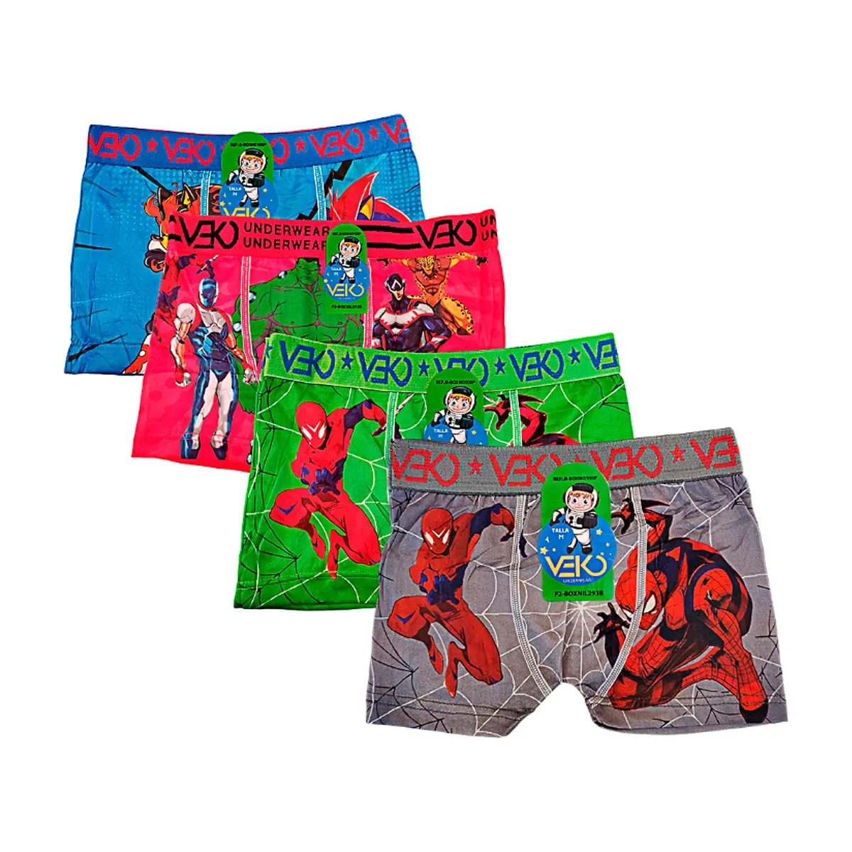 Boxers infantiles con diseño de superhéroe talla M Veko (4 U)
