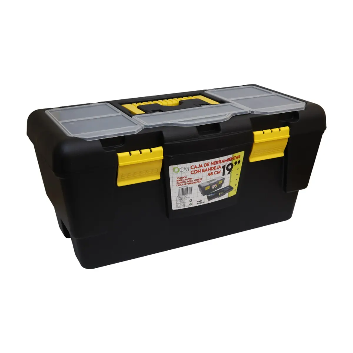 Caja de herramientas de plástico con bandeja de 19" Casa y Menaje
