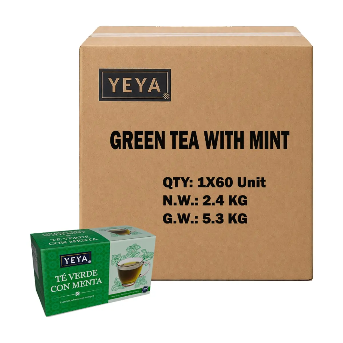 Té verde con menta YEYA (60 x 40 g / 1.4 oz)