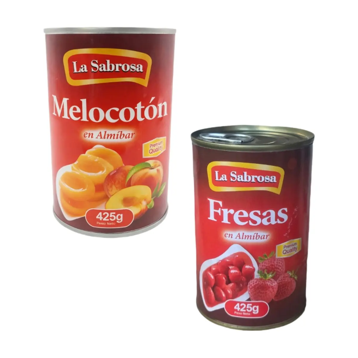 Melocotón en almíbar + Fresas en almíbar