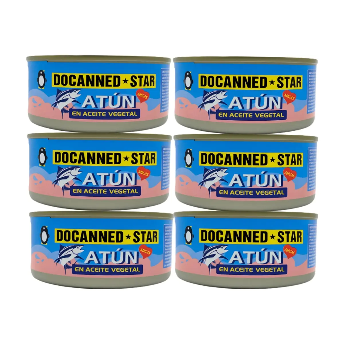Atún en aceite vegetal Docanned Star (6 x 140 g / 4.9 oz) - Miniatura 1