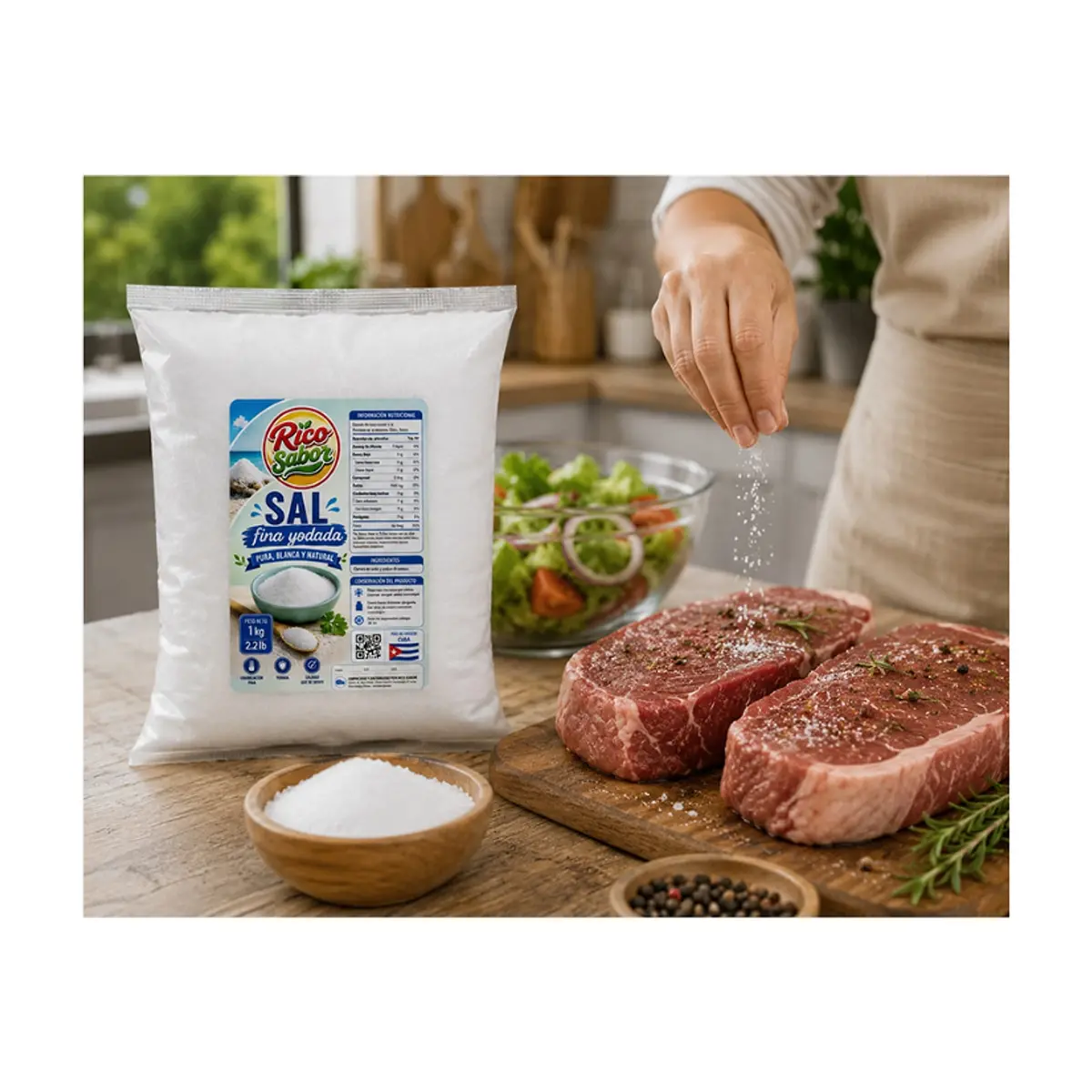 Sal fina yodada Rico Sabor (1 kg / 2.2 lb) - Thumbnail 3
