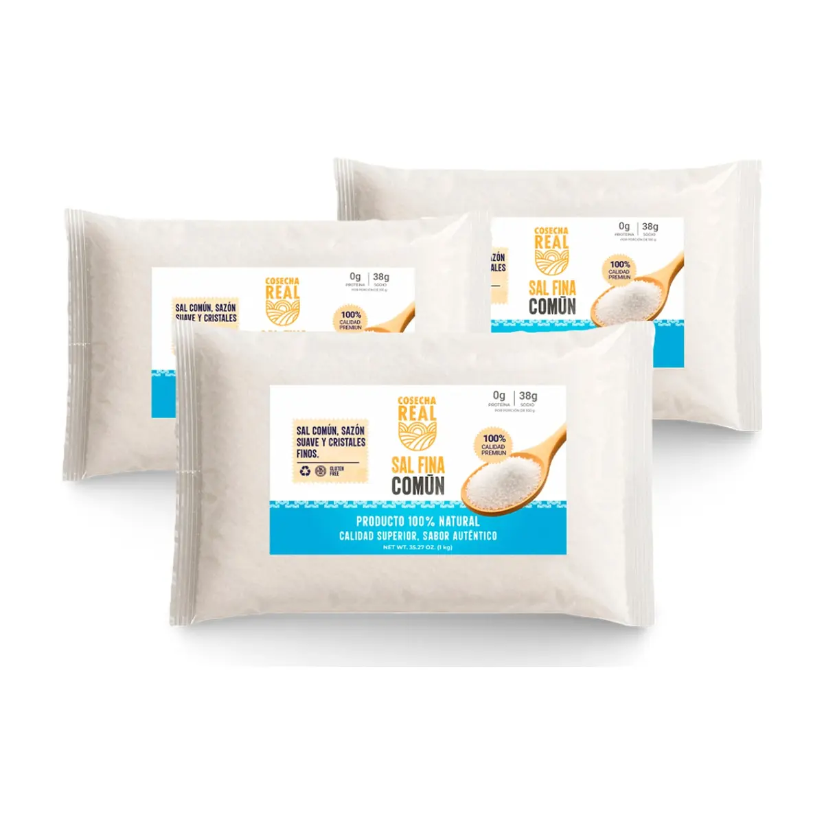 Sal fina común Cosecha Real (3 x 1 kg / 2.2 lb)