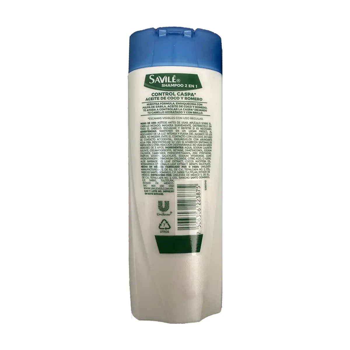 Champú control caspa con pulpa de sábila - aceite de coco y romero Savilé (180 ml) - Thumbnail 2