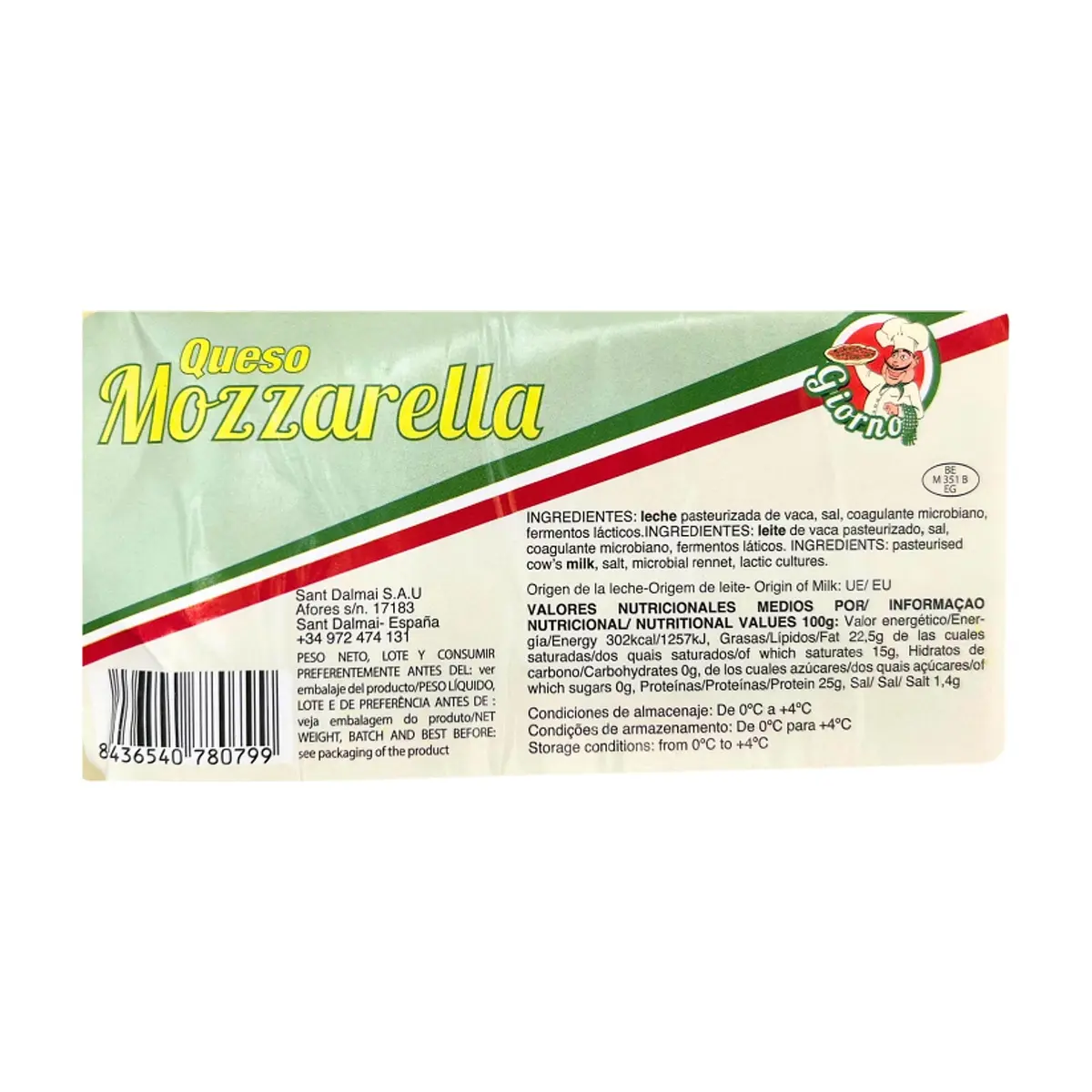 Queso Mozzarella Giorno (2.38 kg / 5.25 lb) - Miniatura 2
