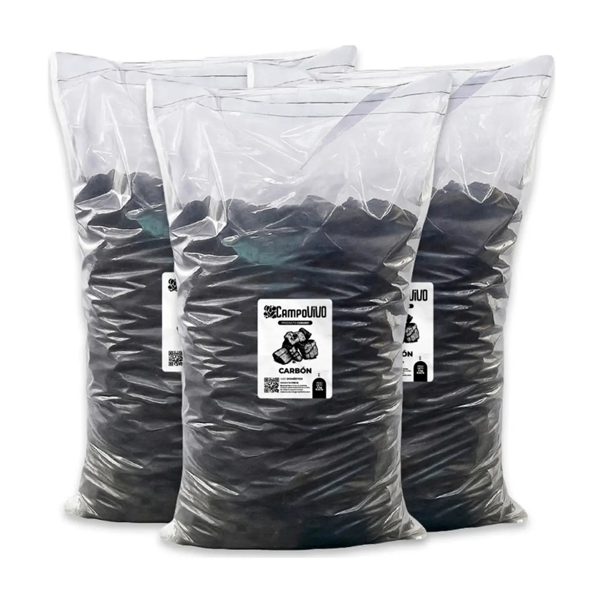 Carbón vegetal Campo Vivo (3 x 5 kg / 11.02 lb) - Imagen 1
