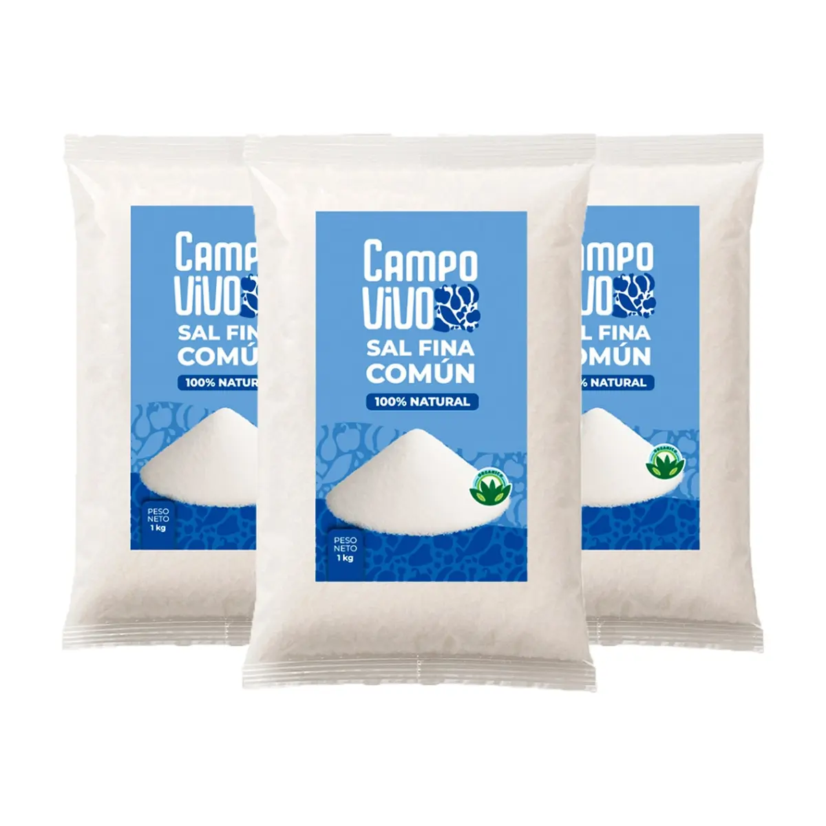 Sal fina común Campo Vivo (3 x 1 kg / 2.2 lb) - Miniatura 1