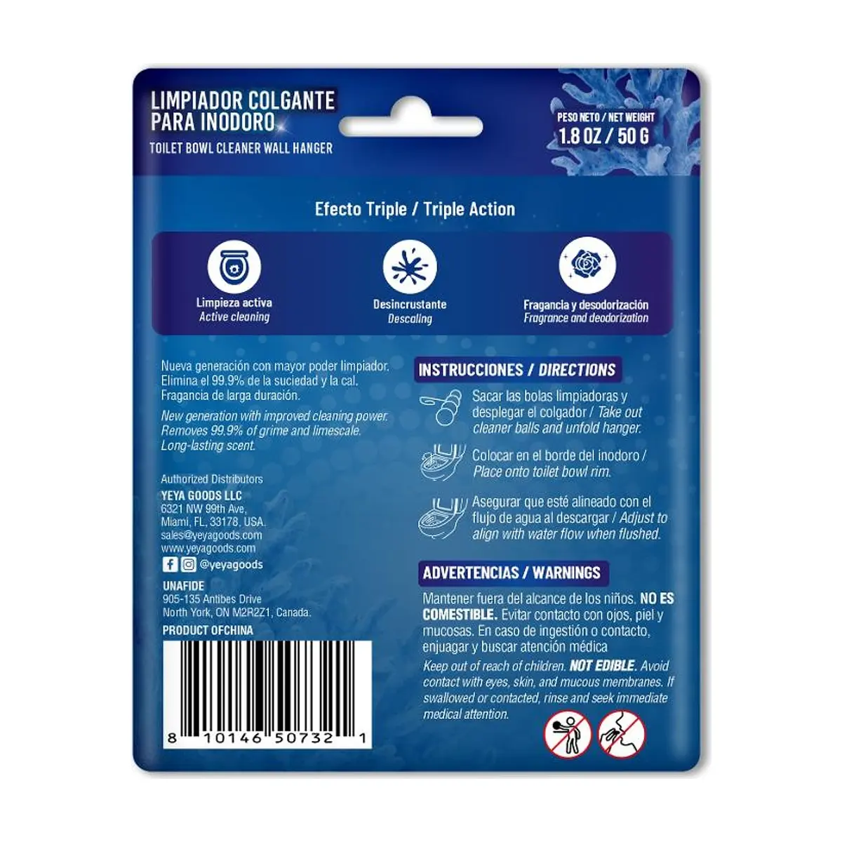 Limpiador colgante para inodoro aroma océano YEYA (50 g / 1.8 oz) - Thumbnail 3