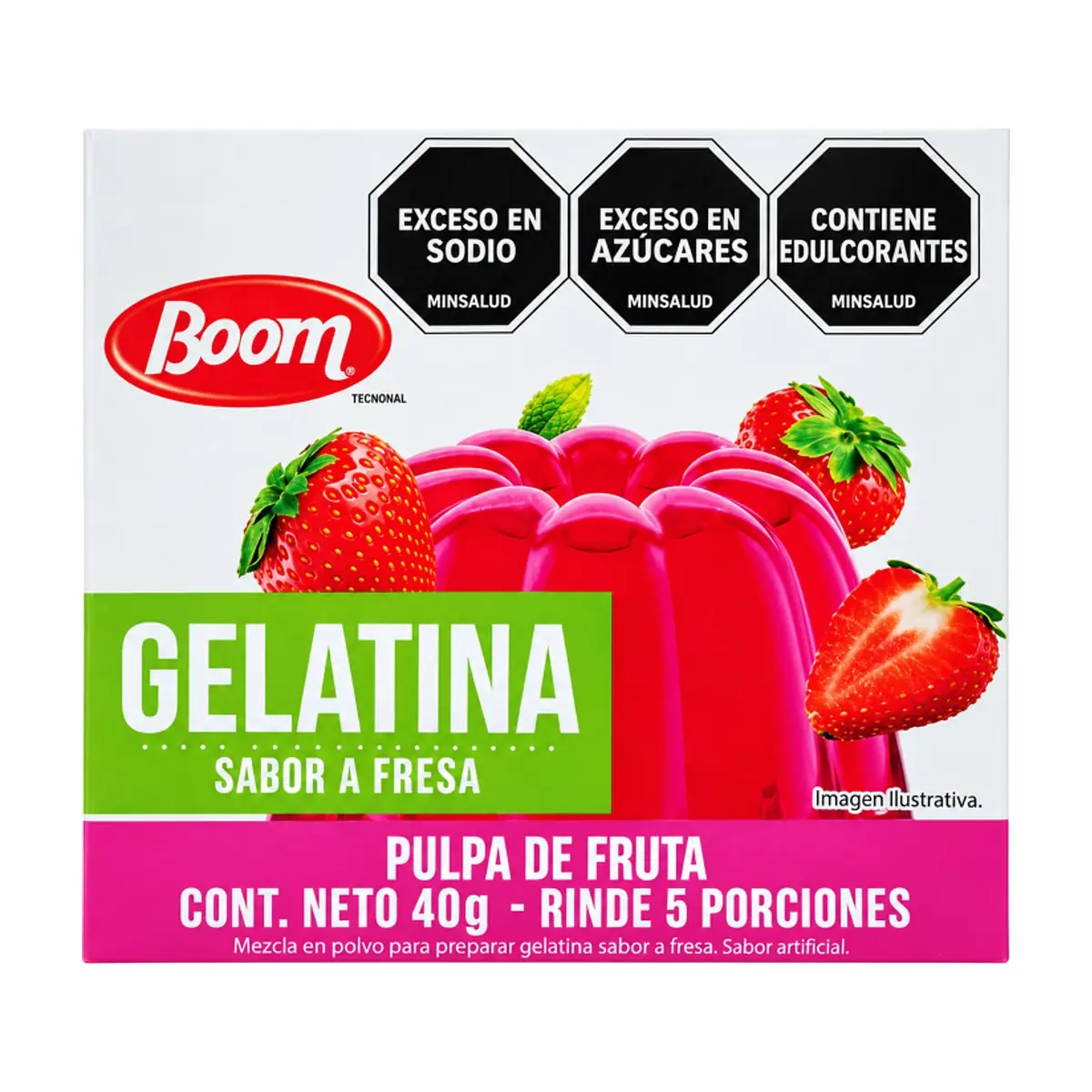Gelatina sabor fresa Boom (40 g / 1.4 oz) - Thumbnail 4