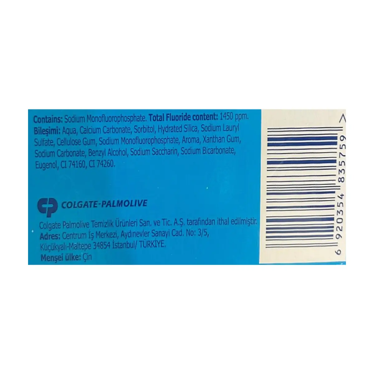 Pasta dental triple acción Üçlü Etki Colgate Palmolive (100 ml / 3.4 oz) - Miniatura 2