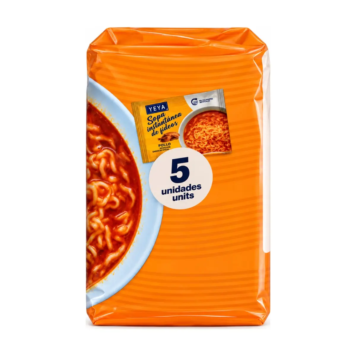 Sopa instantánea de fideos con sabor a pollo YEYA (5 x 75 g / 2.6 oz) - Thumbnail 3
