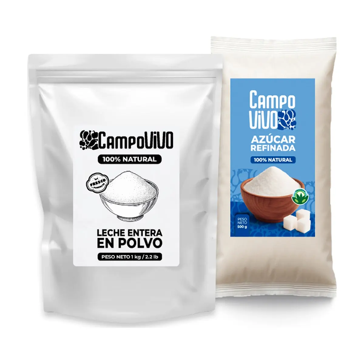 Combo Campo Vivo de: Leche entera en polvo +  Azúcar blanca refinada - Imagen 1