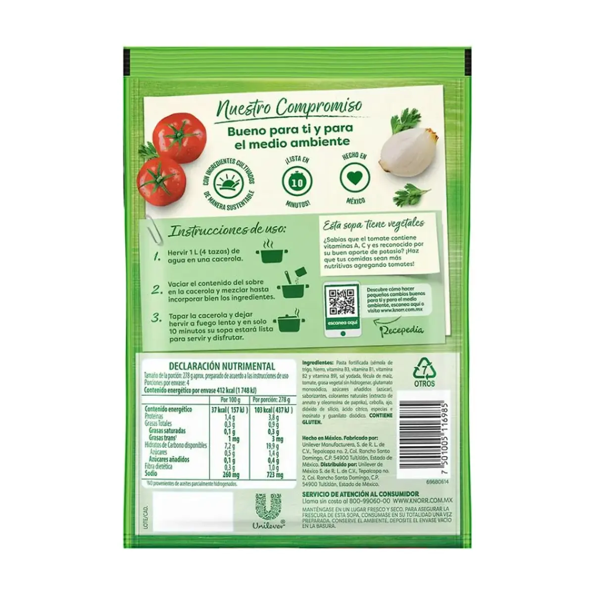 Sopa de fideos sabor casero Knorr (115 g / 4.06 oz) - Miniatura 4