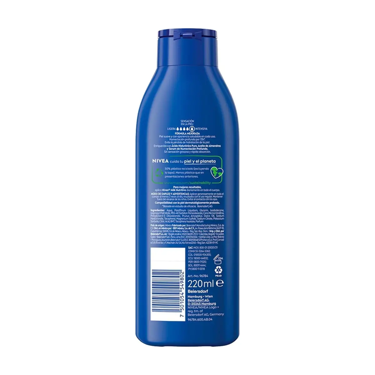 Crema corporal humectante 72 H Milk Nutritiva Nivea (220 ml) - Thumbnail 2