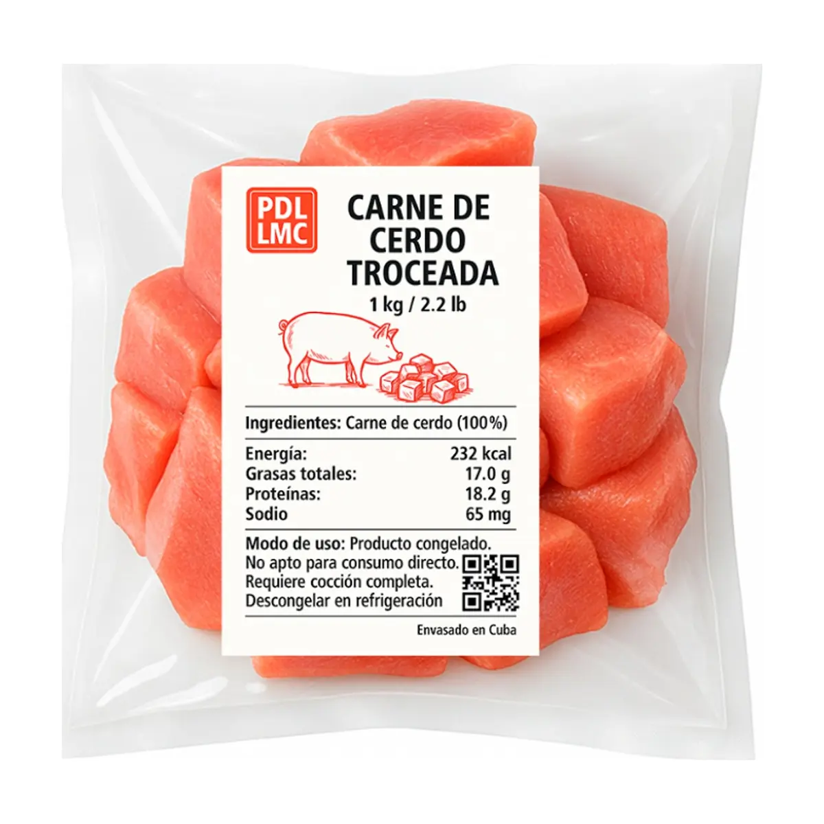 Carne de cerdo troceda PDL LMC (1 kg / 2.2 lb) - Thumbnail 5