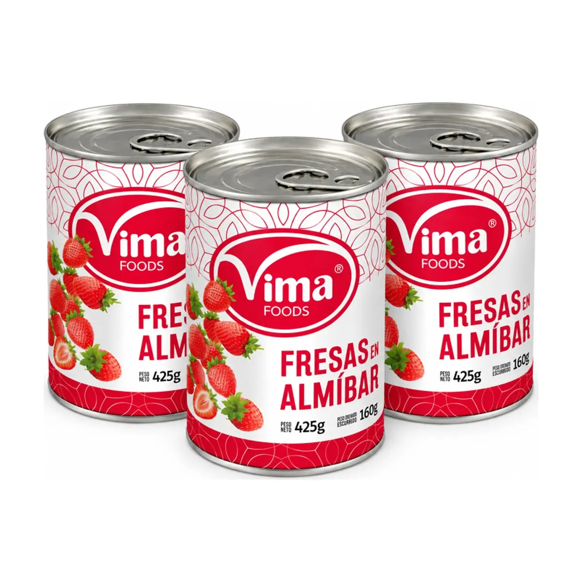 Fresas en almíbar Vima Foods (3 x 425 g / 14.99 oz) - Imagen 1