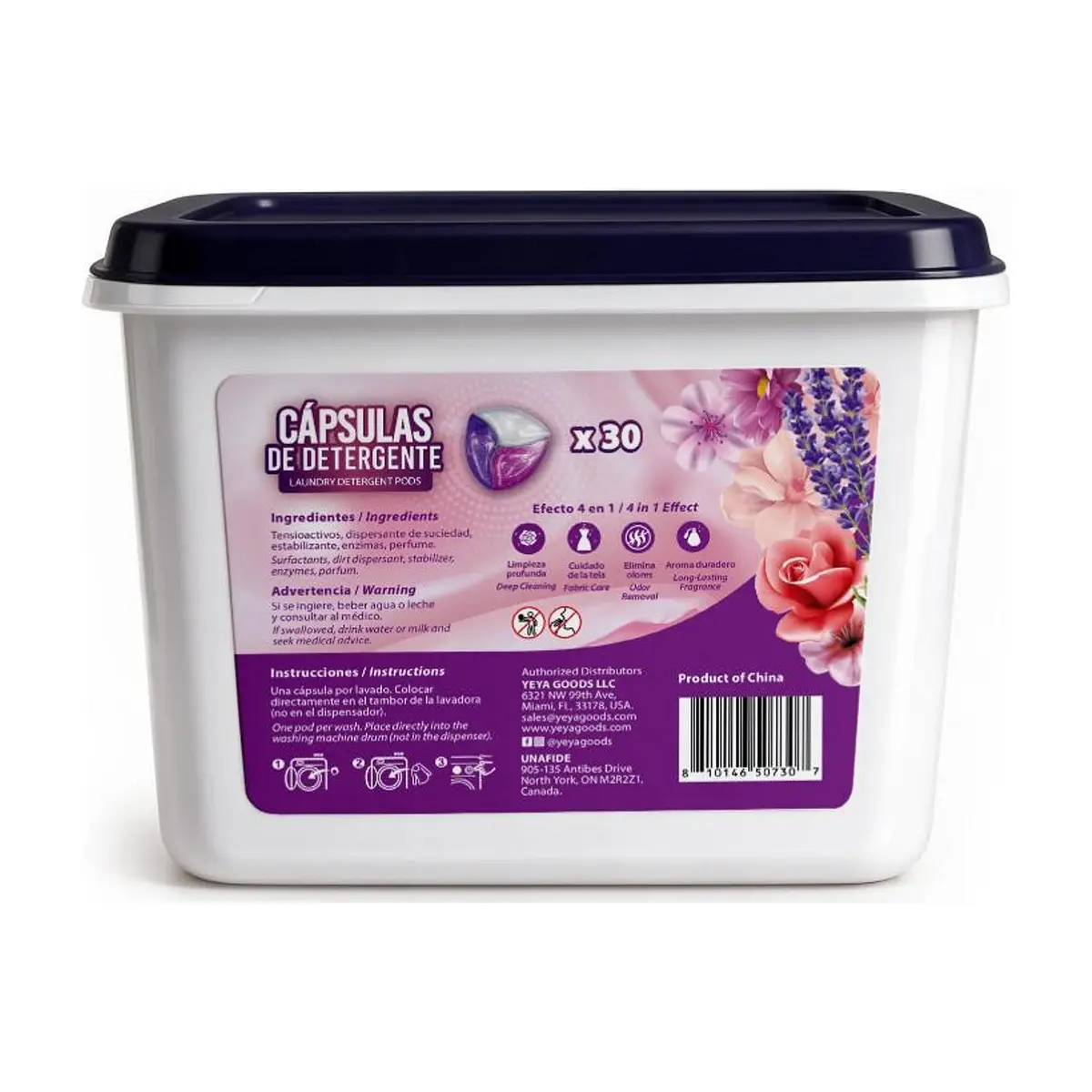 Cápsulas de detergente para lavar con aroma rosa y lavanda YEYA (300 g / 11 oz) - Thumbnail 3