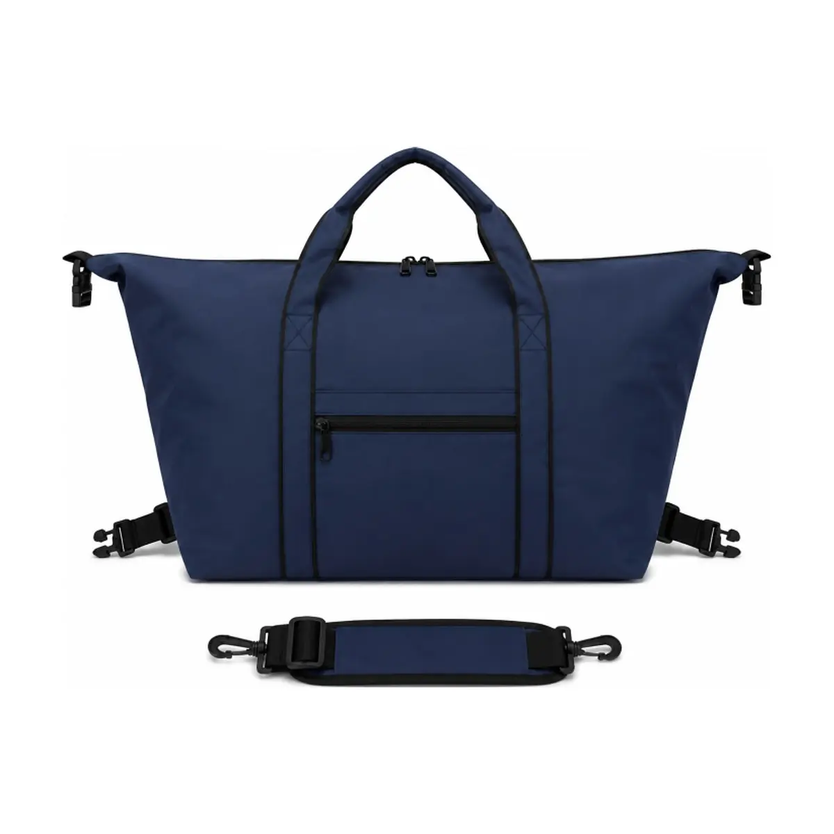 Bolsa de viaje azul marino con bolsillos laterales y asas extraíbles ISABELLA - Thumbnail 4
