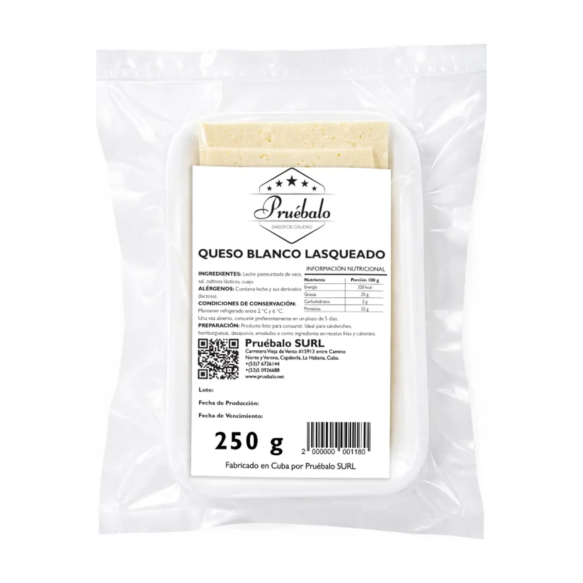 Queso blanco lasqueado Pruébalo (250 g / 8.82 oz)