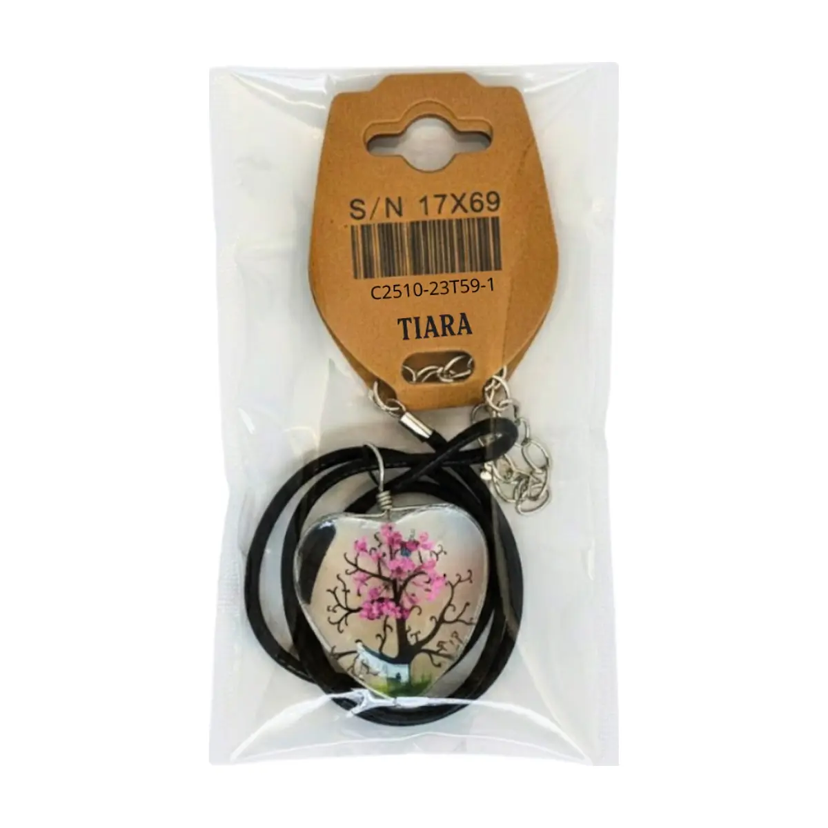 Collar con colgante de árbol de la vida rosado Tiara - Thumbnail 4