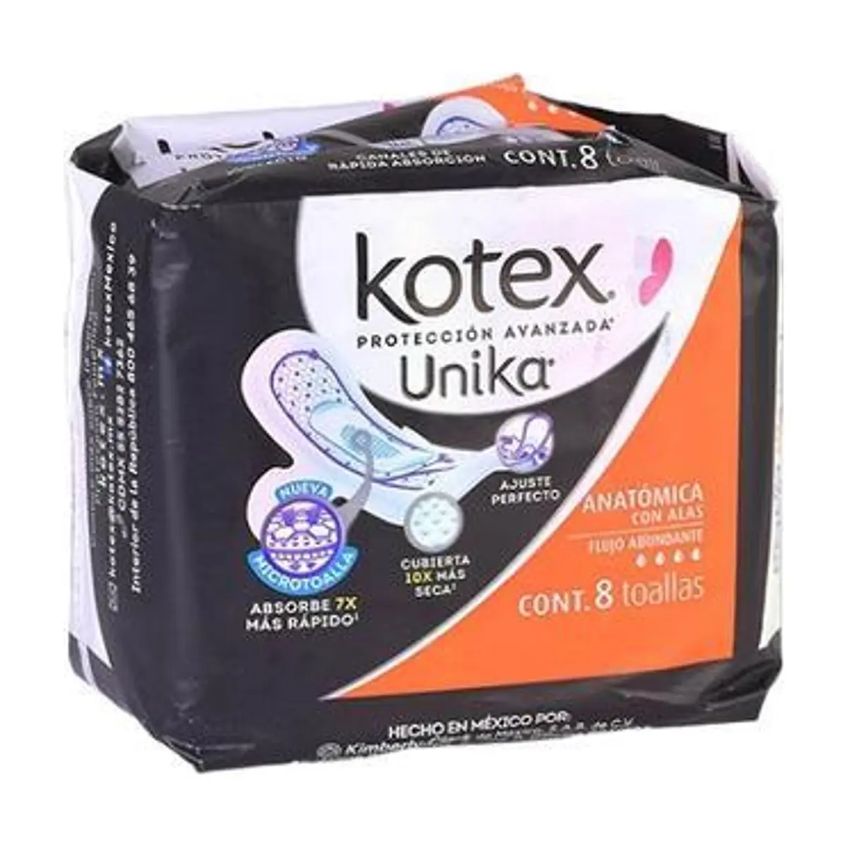 Toallas Femenina Anatómicas con Alas (8 u) KOTEX