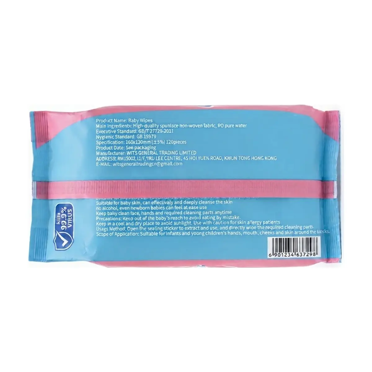 Toallitas húmedas para bebés MTS General Trading (120 U) - Miniatura 3