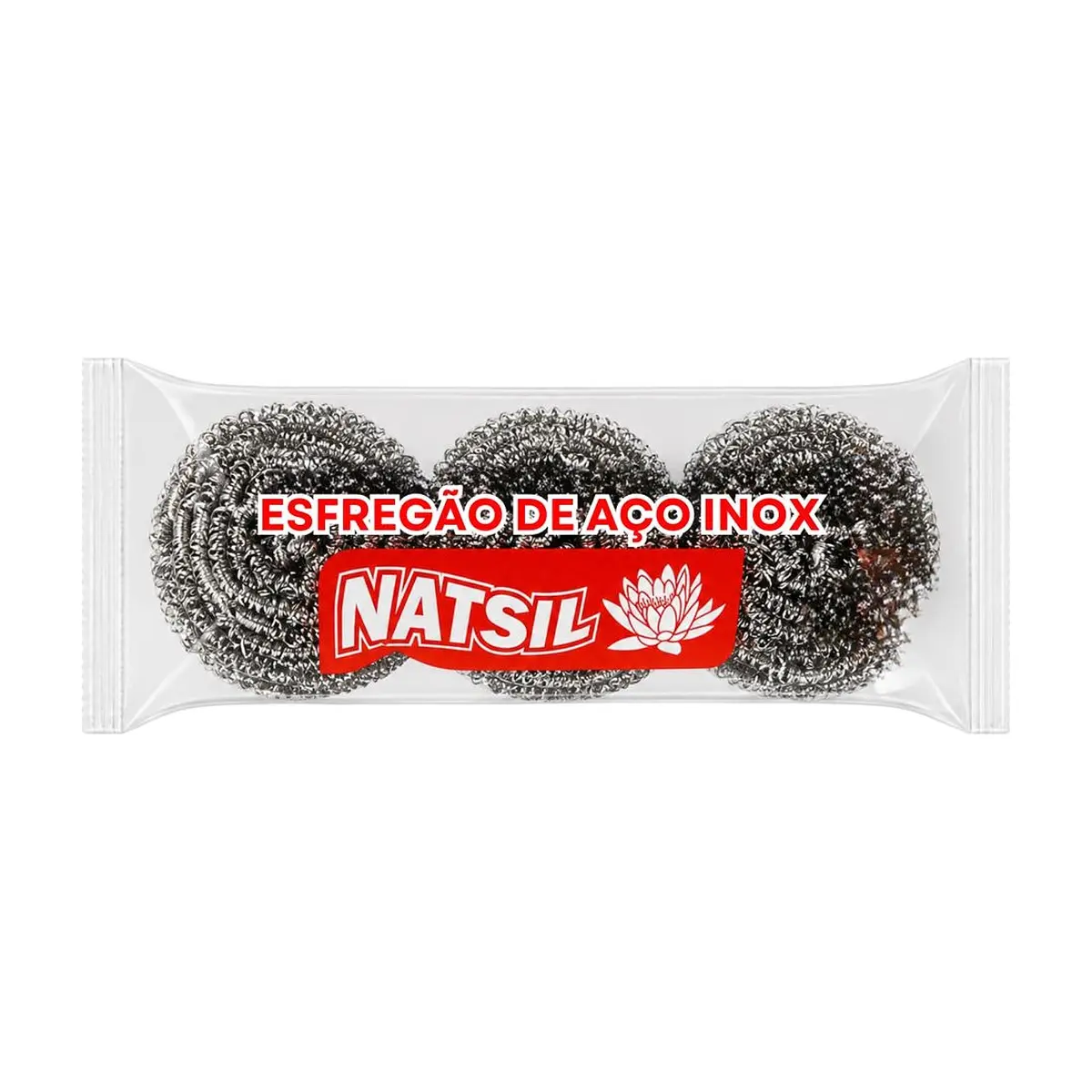Estropajo de acero inoxidable Natsil (3 U)