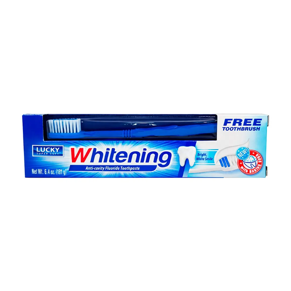 Pasta dental con flúor anticaries y cepillo dental Lucky (181 g / 6.4 oz) - Thumbnail 5
