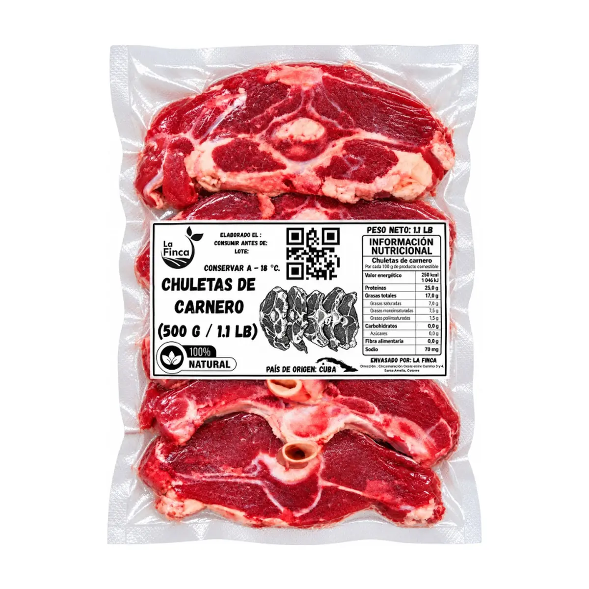 Chuletas de carnero con hueso La Finca (500 g / 1.1 lb) - Miniatura 3