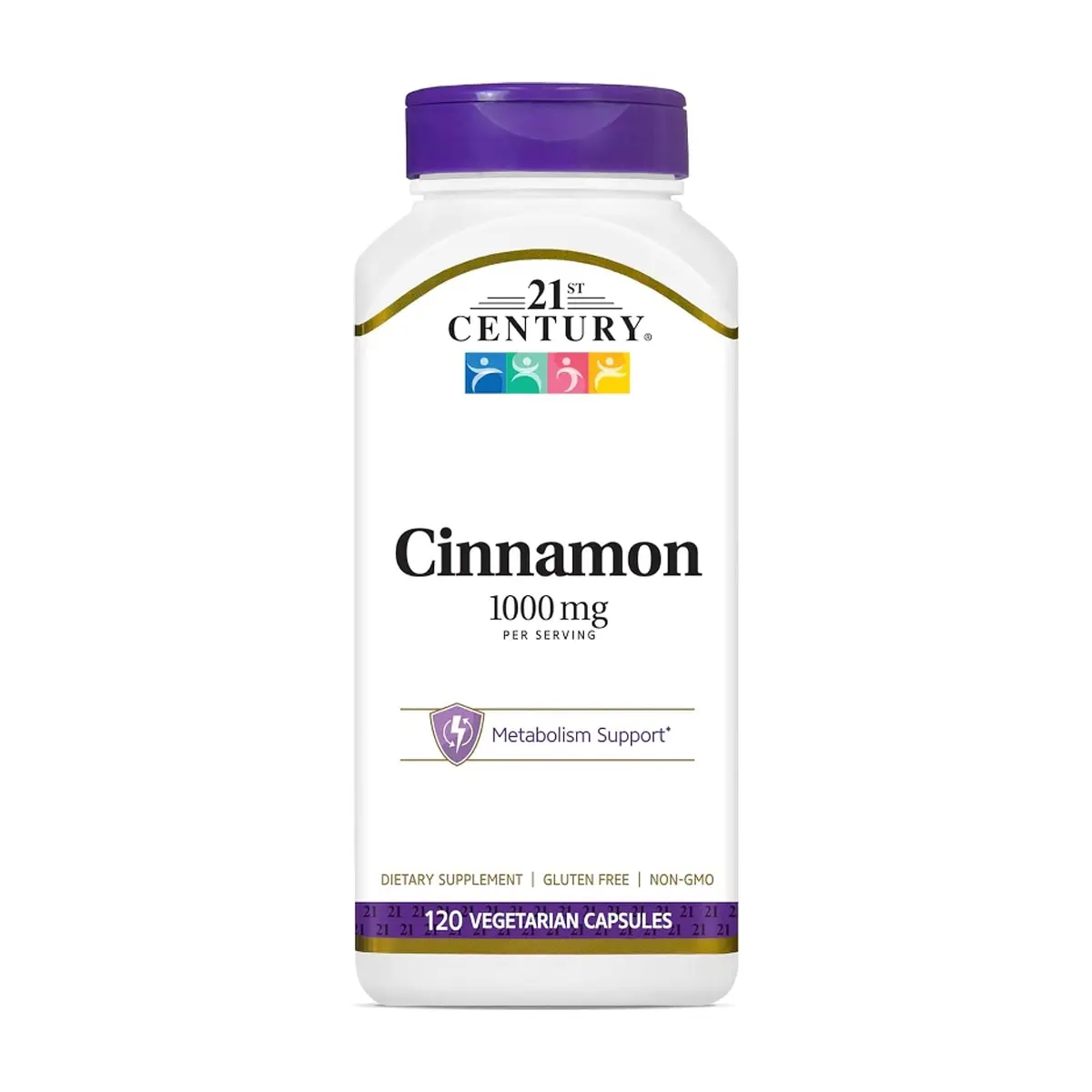 Suplemento dietético con canela 1000 mg 21st Century (120 cápsulas)