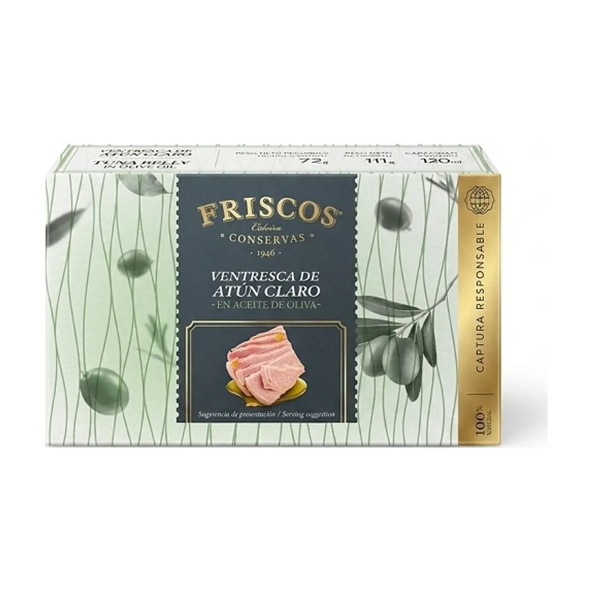 Ventresca de Atún Claro en Aceite de Oliva (111g) FRISCOS