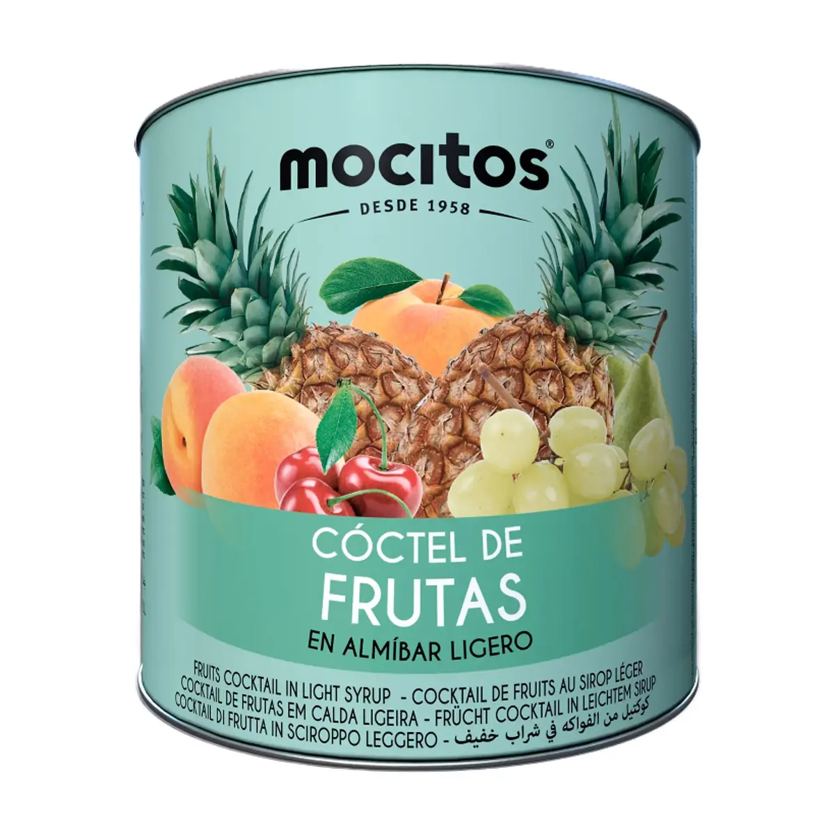 Cóctel de frutas en almíbar ligero Mocitos (2.65 kg / 5.83 lb) - Imagen 1