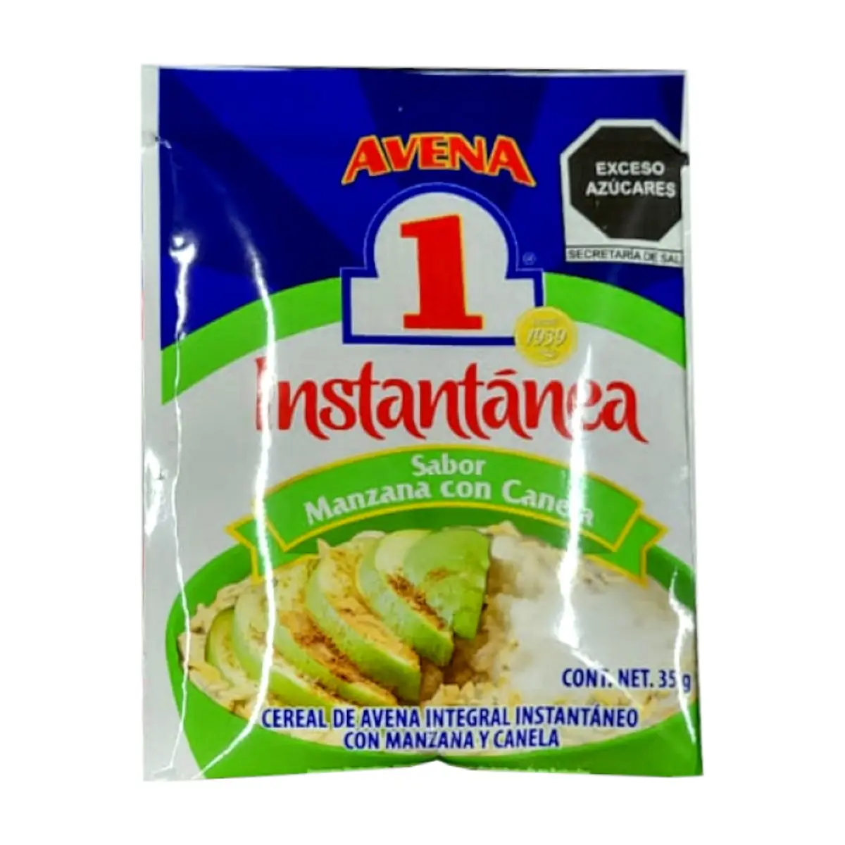 Cereal de avena integral instantáneo con manzana y canela Avena 1 (35 g / 1.23 oz)