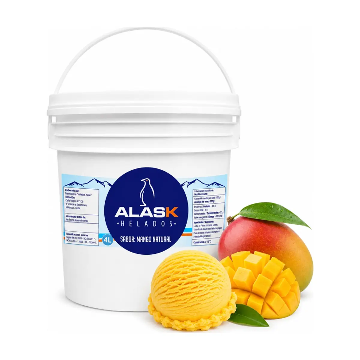 Helado sabor mango natural Alask (4 L)
