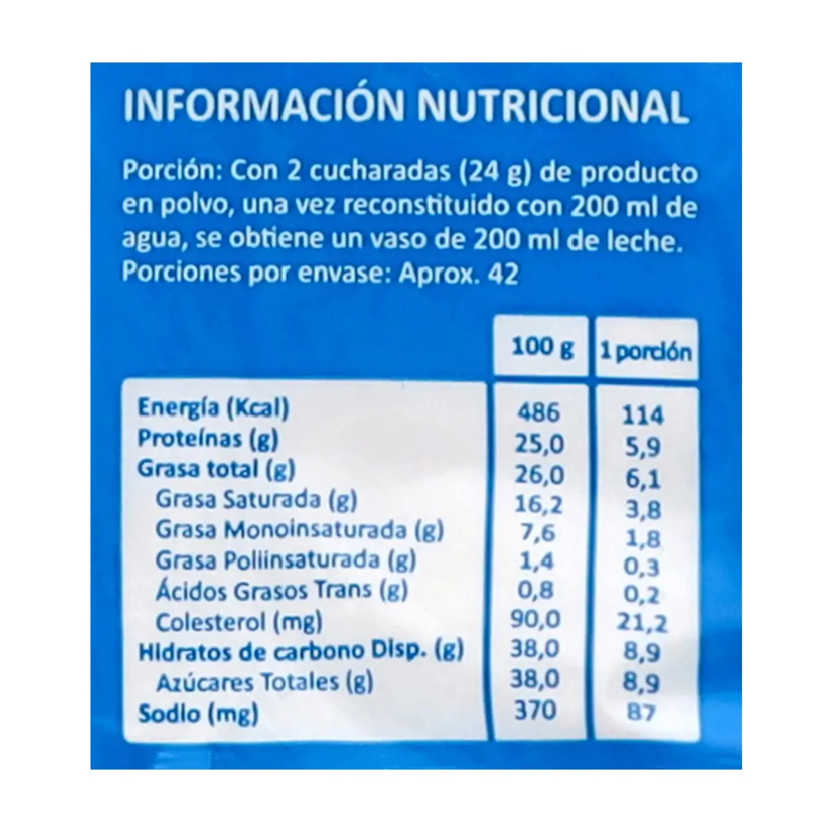 Leche entera en polvo Macro Food (4 x 1 kg / 2.2 lb) - Thumbnail 2