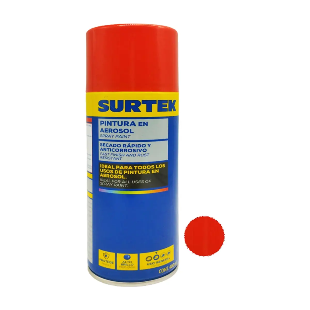 Pintura en aerosol color rojo Surtek AES420 (400 ml)