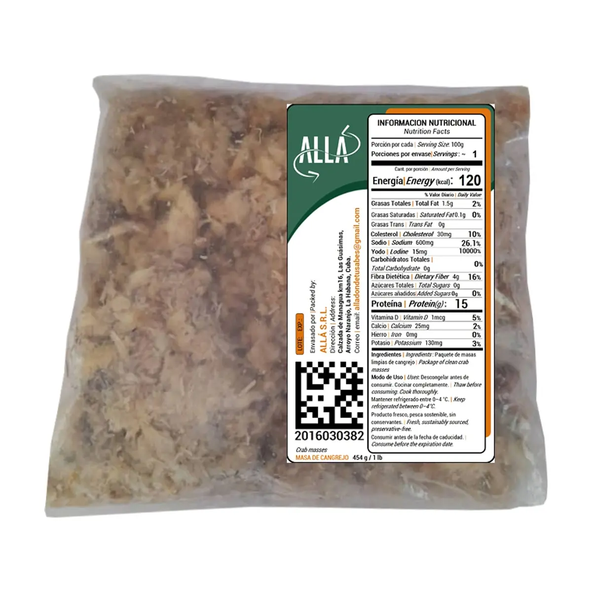 Masas de cangrejo Allá (454 g / 1 lb) - Miniatura 3