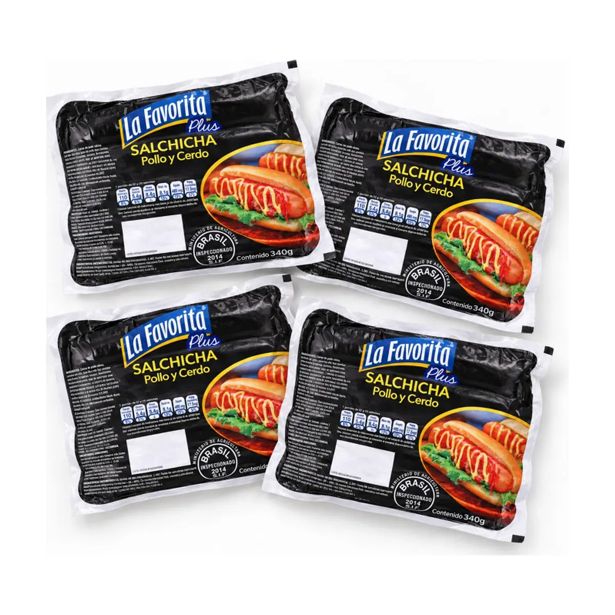 Salchichas de pollo y cerdo La Favorita (4 x 340 g / 12 oz) - Miniatura 1