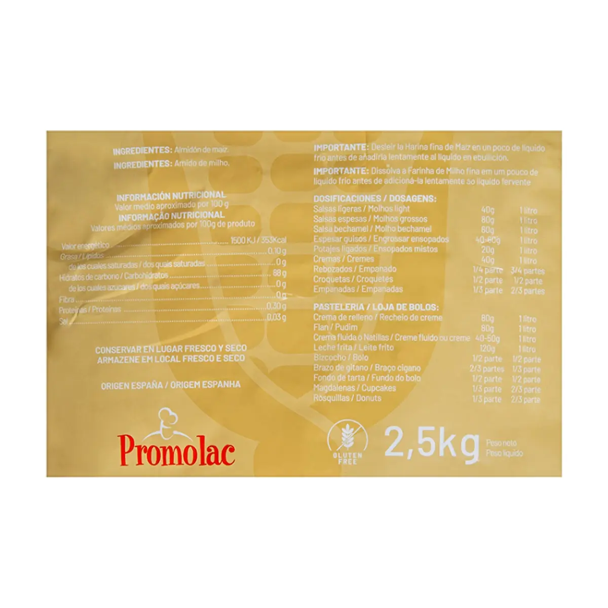 Harina fina de maíz Promolac (2.5 kg / 88.18 oz) - Thumbnail 3