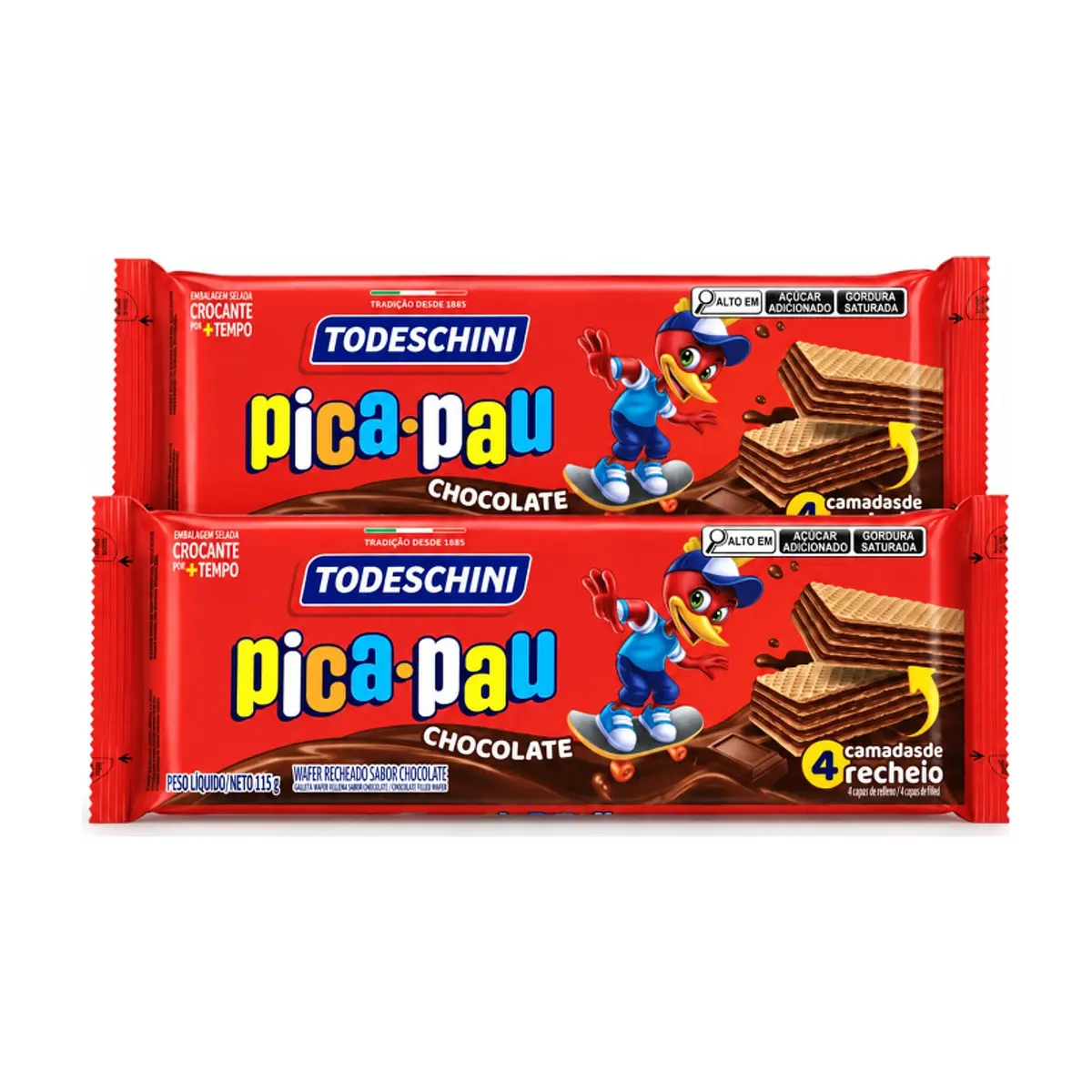 Sorbeto de chocolate pica-pau Todeschini (2 x 115 g / 4.06 oz) - Imagen 1