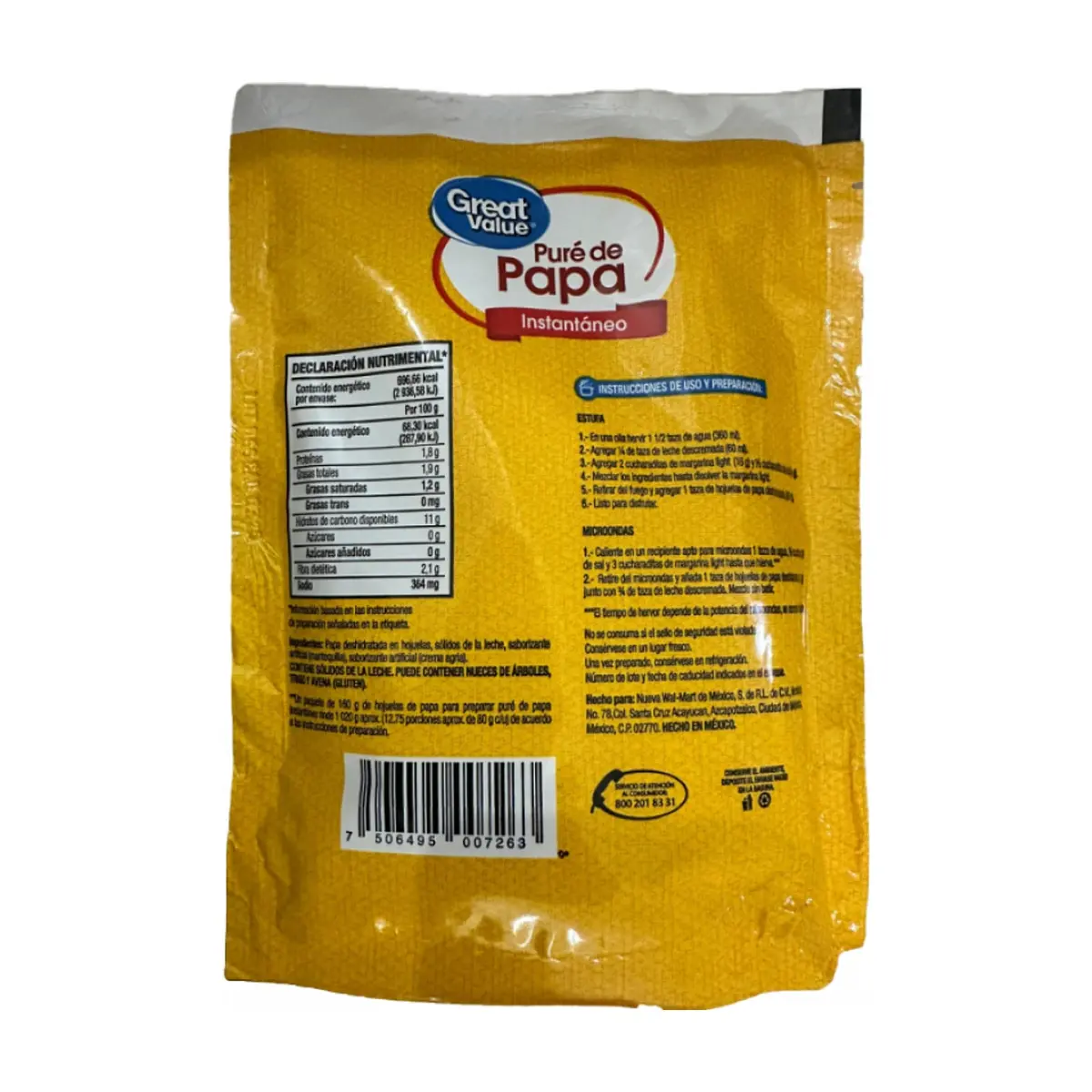 Puré de papa instantáneo Great Value (160 g / 5.64 oz) - Thumbnail 5