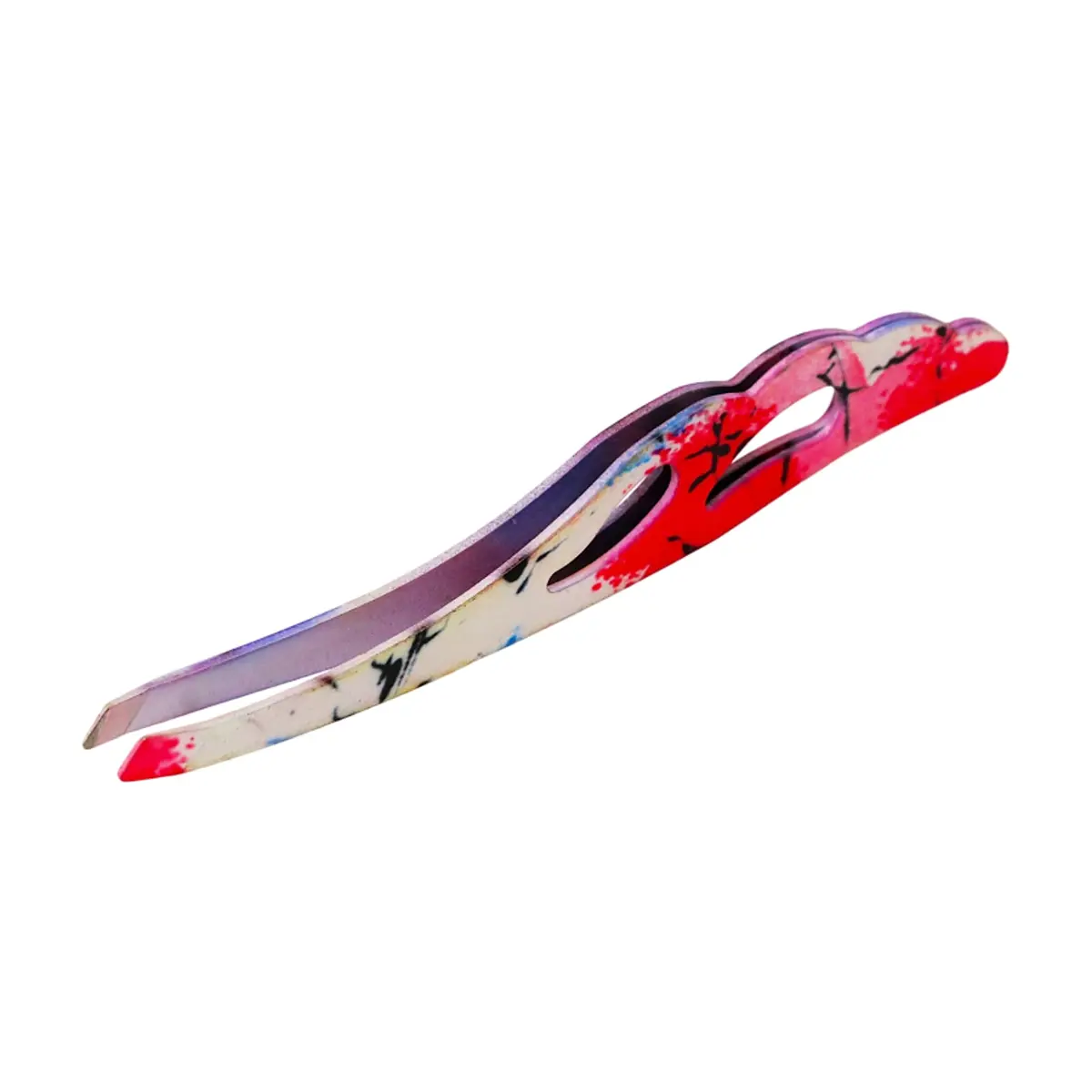 Pinza para cejas de acero inoxidable con diseño estampado Beauty Tools - Miniatura 1