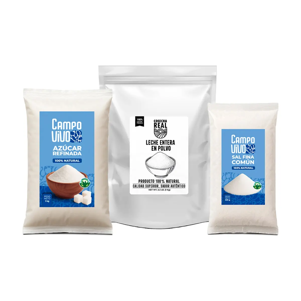 Combo básico #8: Leche entera en polvo + Sal fina común + Azúcar refinada - Imagen 1